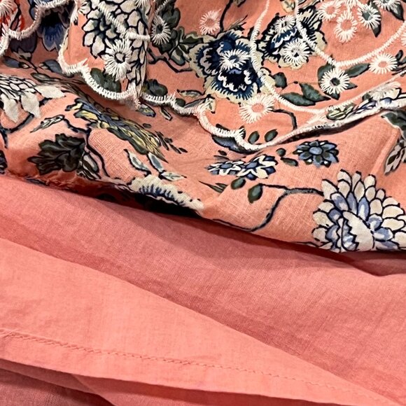 Loft Floral Short Sleeve Lined Swing Mini Dress, Cotton, Pink Blue, 16 - Picture 7 of 12